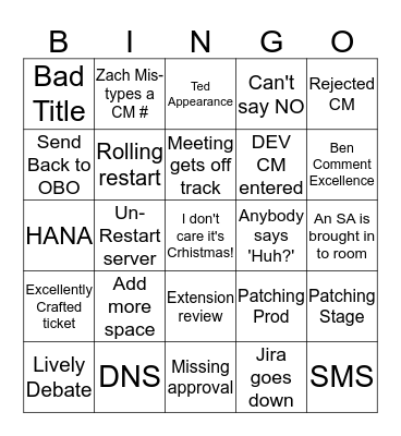 CCB Bingo Card