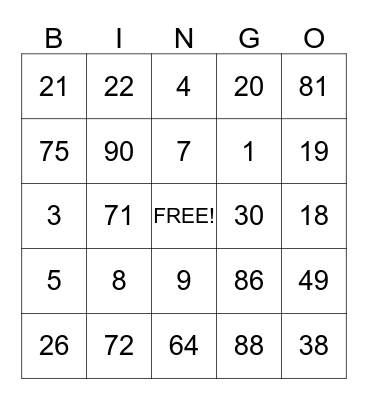 Sinterklaas Bingo Card