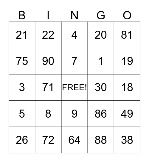 Sinterklaas Bingo Card