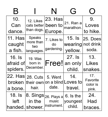Get-To-Know-You Cook-Out? Bingo Card