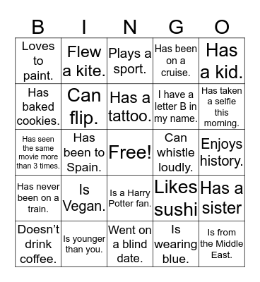 Get-To-Know-You Cook-Out? Bingo Card