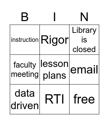 Faculty Christmas  Bingo Card