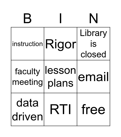 Faculty Christmas  Bingo Card