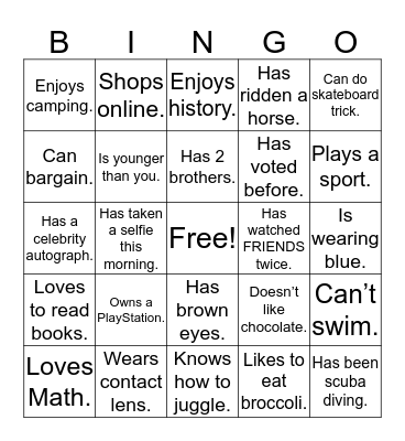 Get-To-Know-You Cook-Out? Bingo Card