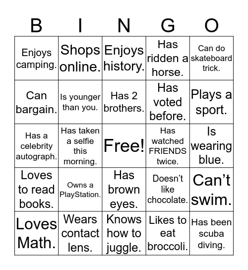 Get-To-Know-You Cook-Out? Bingo Card