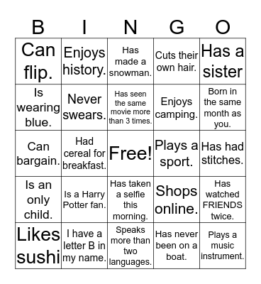 Get-To-Know-You Cook-Out? Bingo Card