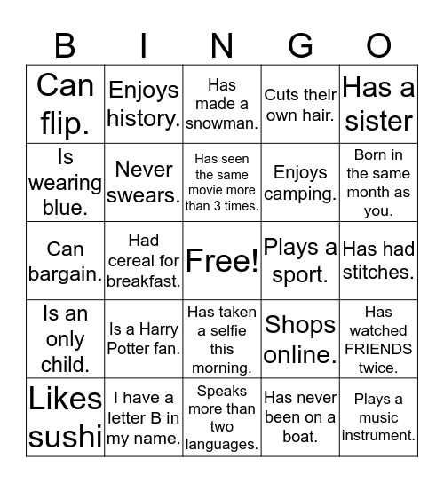 Get-To-Know-You Cook-Out? Bingo Card
