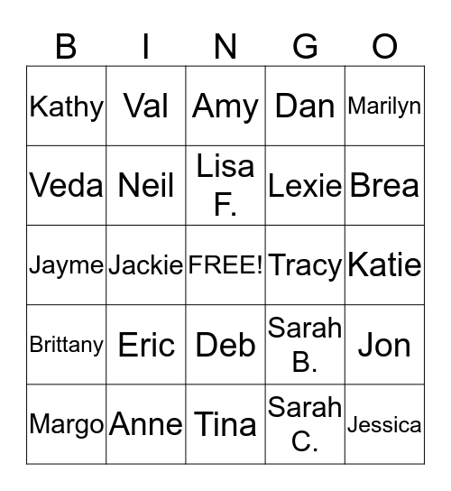 R.A.K. Bingo Card