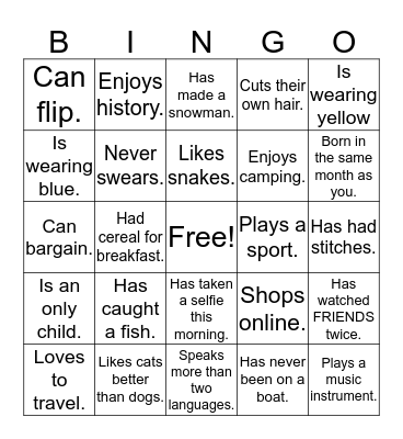 Get-To-Know-You Cook-Out? Bingo Card