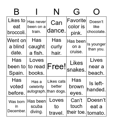 Get-To-Know-You Cook-Out? Bingo Card