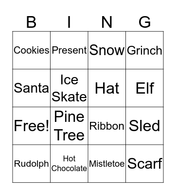 Winter Wonderland Bingo Card