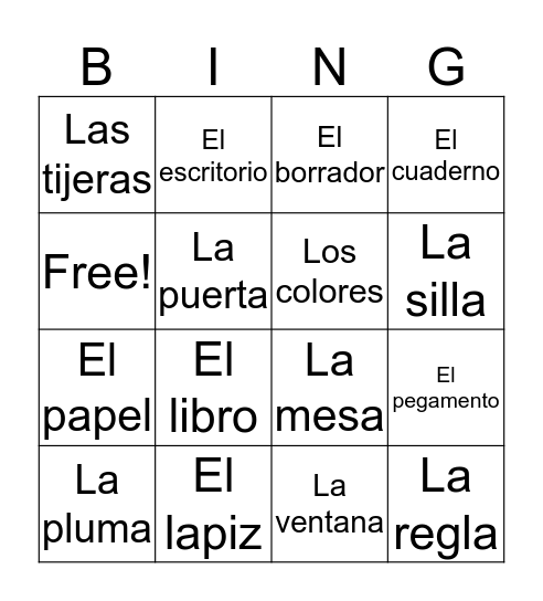 La clase Bingo Card