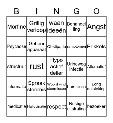 Delier Bingo Card