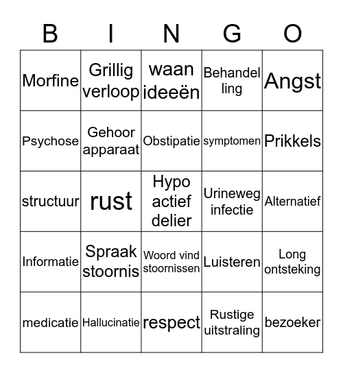 Delier Bingo Card