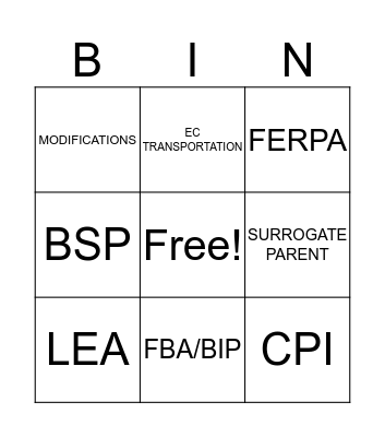 BINGO Card