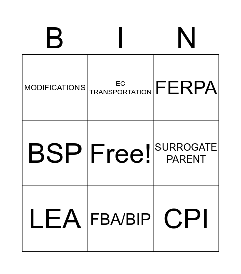 BINGO Card