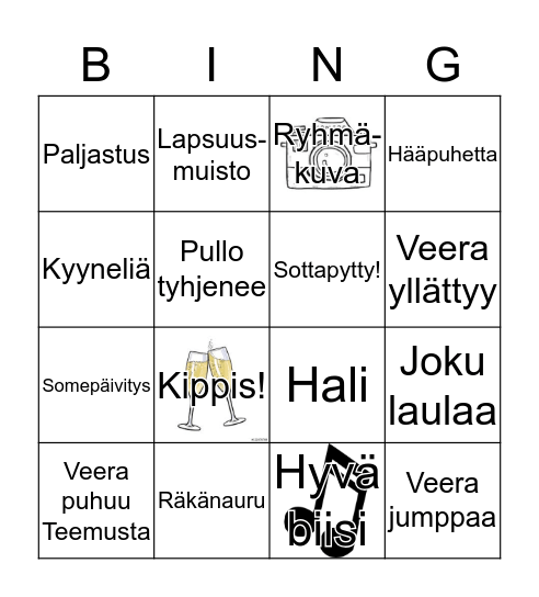 Veeran polttari-bingo! Bingo Card