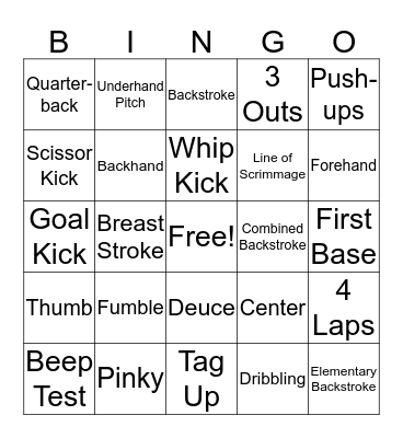 Finals Bingo Card