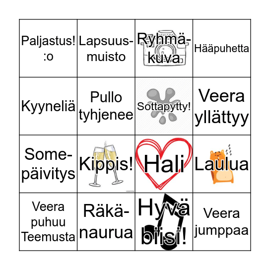 Veeran polttaribingo! Bingo Card