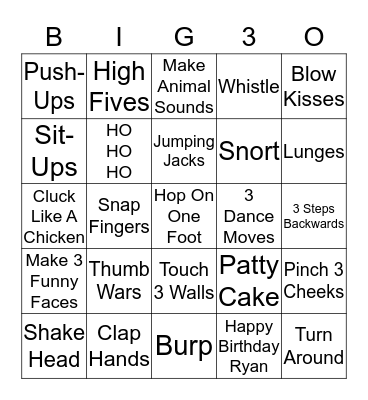 Birthday Bingo! Bingo Card