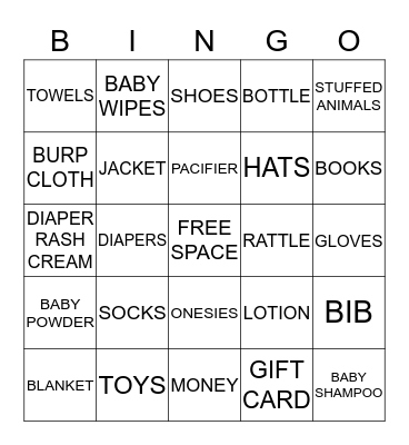 BABY BINGO Card