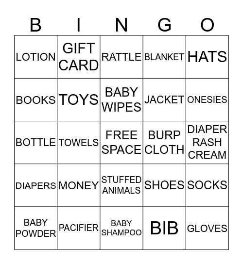 BABY BINGO Card