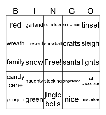CHRISTMAS Bingo Card