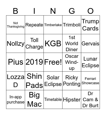 Xmas Bingo Card