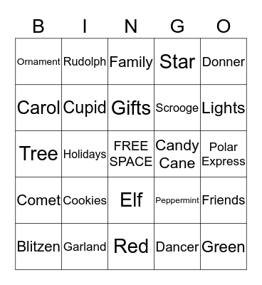 Christmas BINGO Card