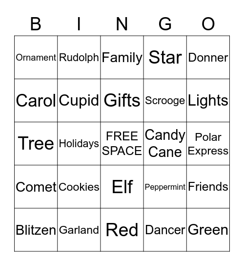 Christmas BINGO Card