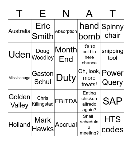 Transportation and Compliance Bingo Card
