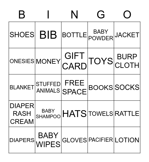 BABY BINGO Card