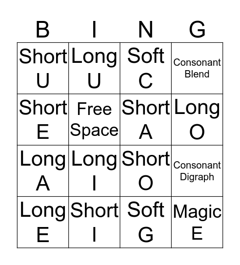 Holiday Word Study Bingo  Bingo Card