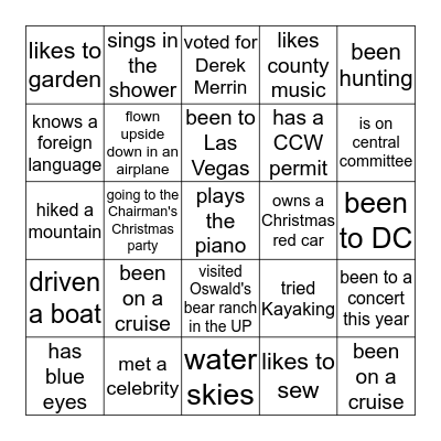 FTRC Christmas bingo Card