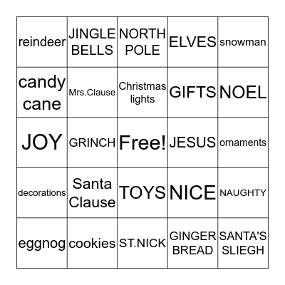 CHISTMAS Bingo Card