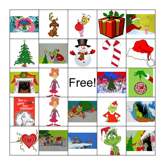 Grinch Bingo Card