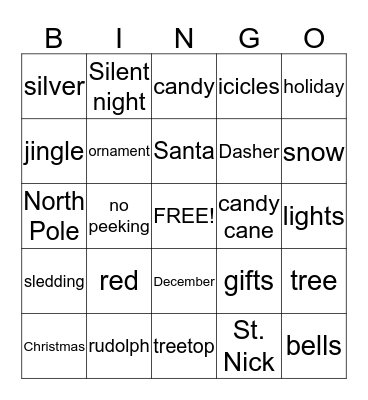 Grand Party Bingo Card