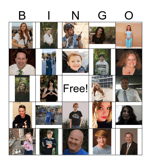 McDonald Family Bingo Card