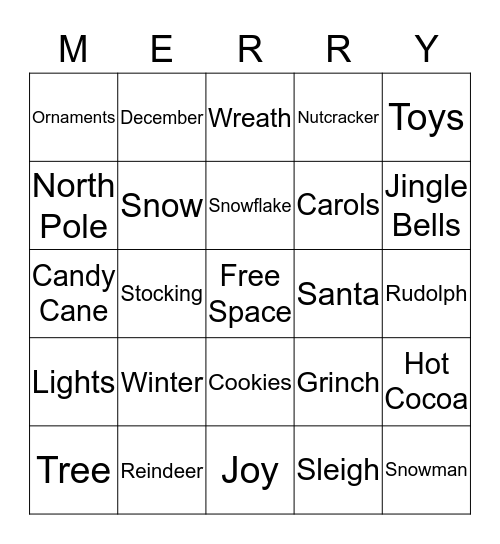 Holiday Bingo Card