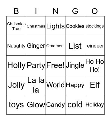 Christmas Bingo!!! Bingo Card