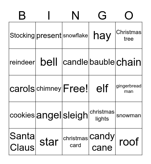 Christmas Bingo Card