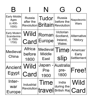 Reading Through the Ages Bingo Card