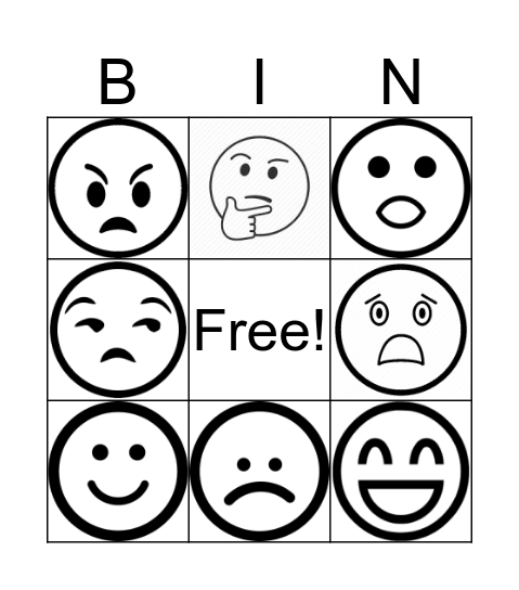 Emotion Bingo Card