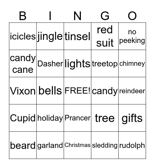 Grand Party Bingo Card