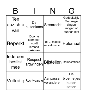 Themawoorden Bingo Card