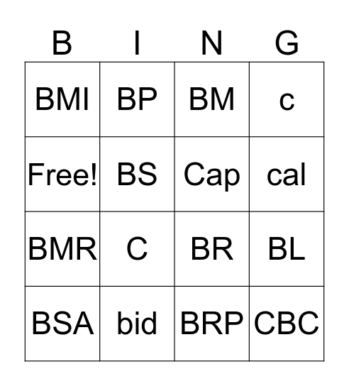 HST/1 Bingo Card