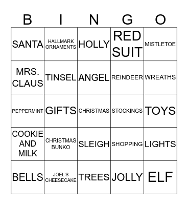 CHRISTMAS BINGO Card