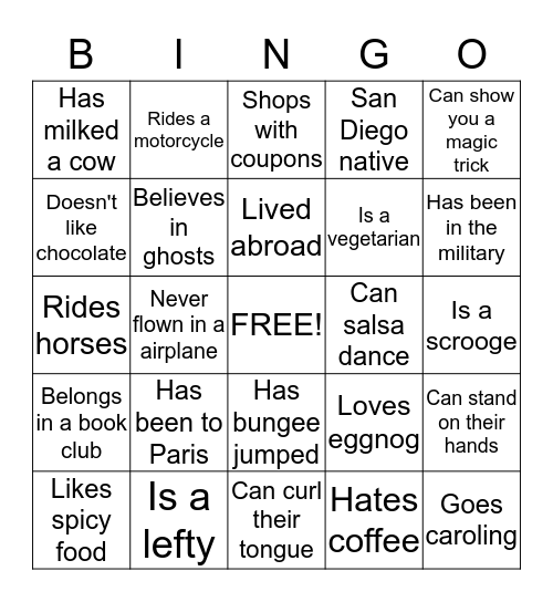 Blink Bingo Card