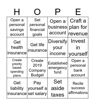 #finLIT Social-Entrepreneur Cover-All Bingo Card