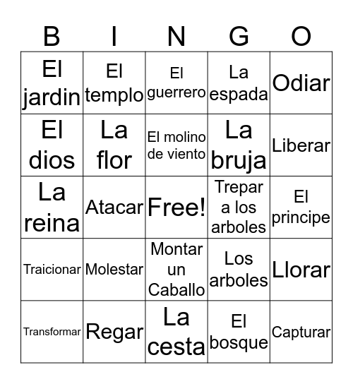 Unit 3 Vocabulary Bingo Card